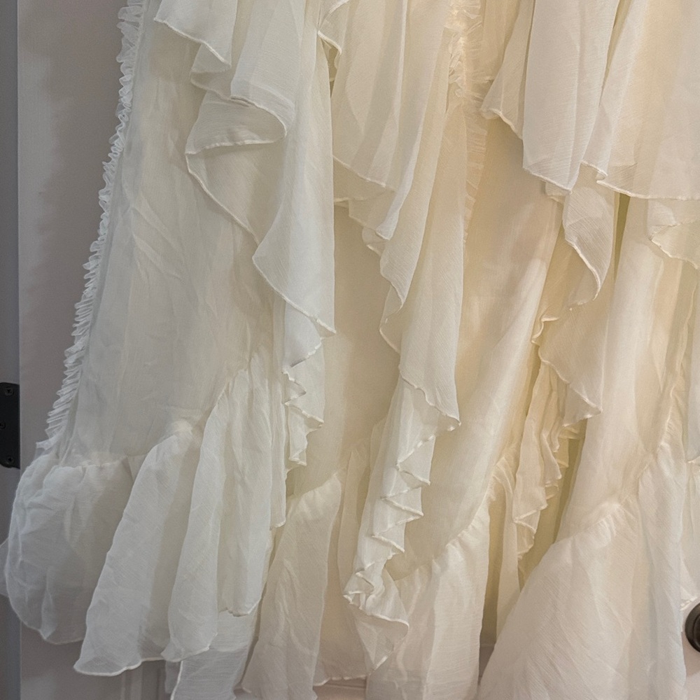 Anthropologie Cream Layered A-Line Skirt - Picture 8 of 9